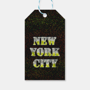 New York City Silver Gold Glitzer Geschenkanhänger