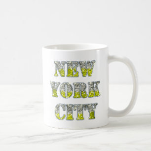New York City Silver Gold Glitzer Kaffeetasse