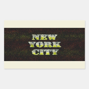 New York City Silver Gold Glitzer Rechteckiger Aufkleber