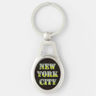 New York City Silver Gold Glitzer Schlüsselanhänger