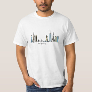 New York City Sketch Zeichne T - Shirt
