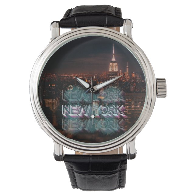 New York City Skyline Armbanduhr (Vorderseite)