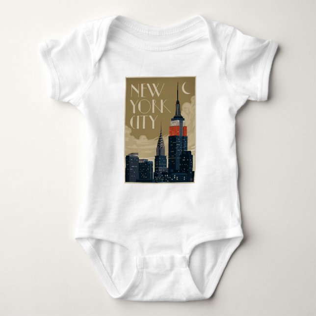 New York City Skyline Baby Strampler (Vorderseite)