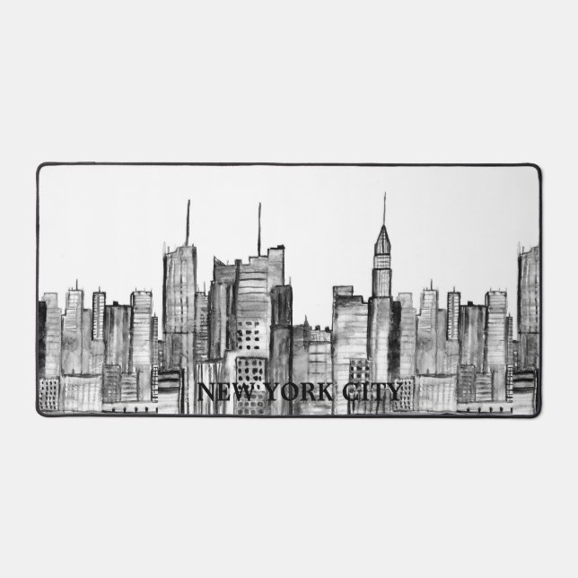 New York City Skyline Black Modern Manhattan NYC (Recto)