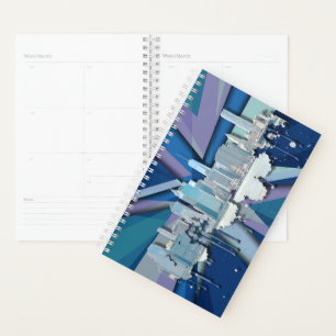 New York City Skyline Blue 3D Planer
