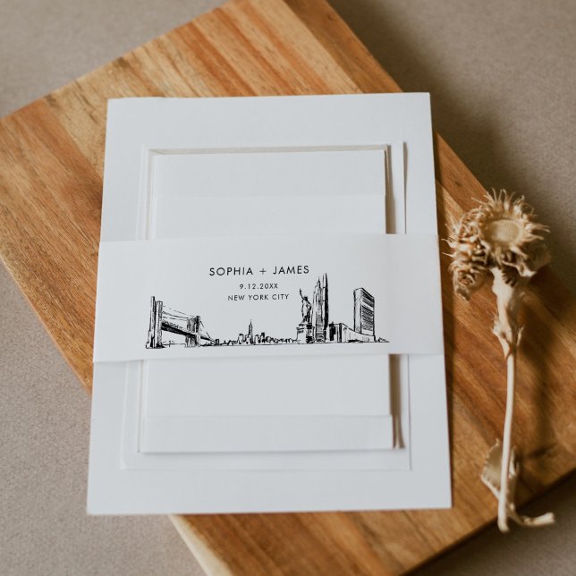 New York City Skyline Bly Band, 2"x11,5" Einladungsbanderole (Von Creator hochgeladen)