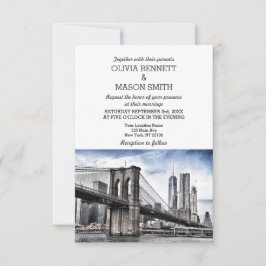 New York City Skyline Brooklyn Wedding Einladung