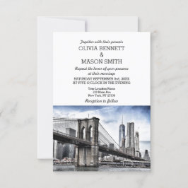 New York City Skyline Brooklyn Wedding Einladung