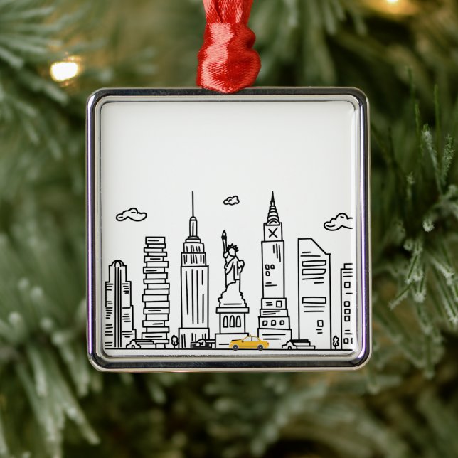 New York City Skyline & Cab - Ornamente (Baum)