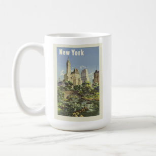 New York City Skyline Central Park Vintag Retro Kaffeetasse