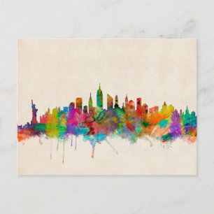 New York City Skyline City City Postkarte