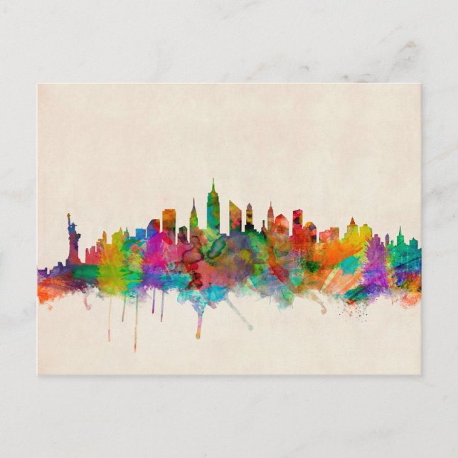 New York City Skyline City City Postkarte (Vorderseite)