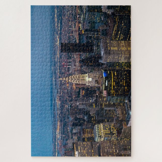New York City Skyline City Night Lights (Vertikal)