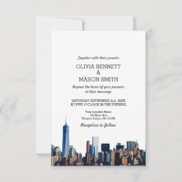 New York City Skyline Cityscape Hochzeit Einladung