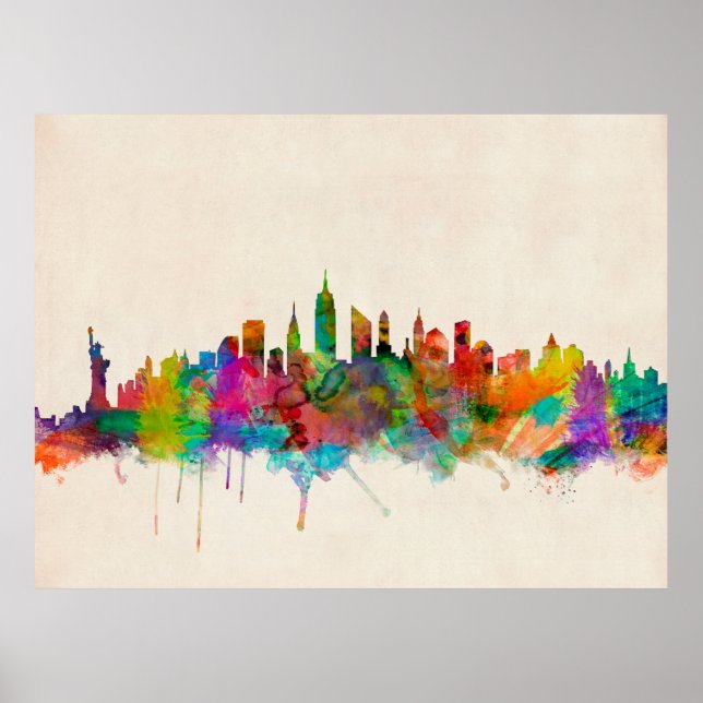 New York City Skyline Cityscape Poster (Vorne)