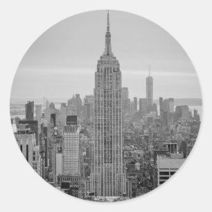 New York City Skyline - Empire State Building Runder Aufkleber
