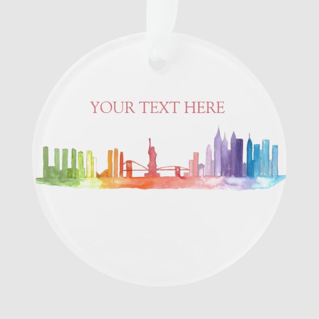 NEW YORK CITY skyline Farbige NYC-Abbildung Ornament (Vorderseite)