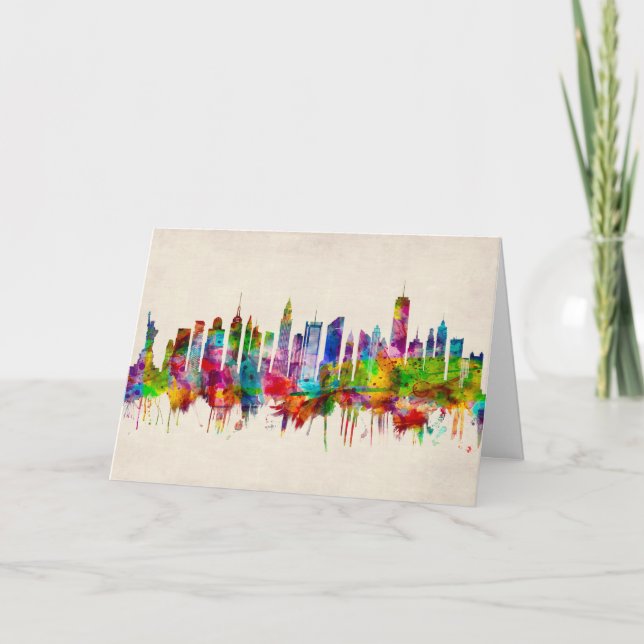 New York City Skyline Feiertagskarte (Vorderseite)