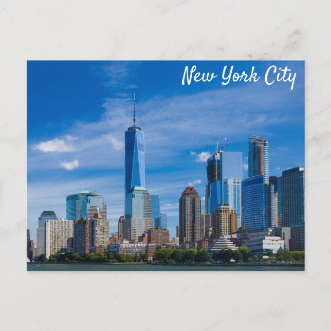 New York City Skyline Foto Postkarte (Vorderseite)