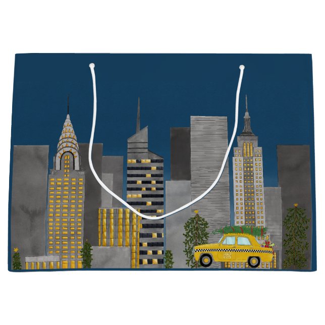 New York City Skyline Große Geschenktüte (Vorderseite)
