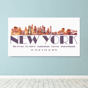 New York City Skyline. Gründungsmitglieder und Koo Leinwanddruck