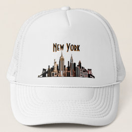 New York City Skyline Hat Truckerkappe