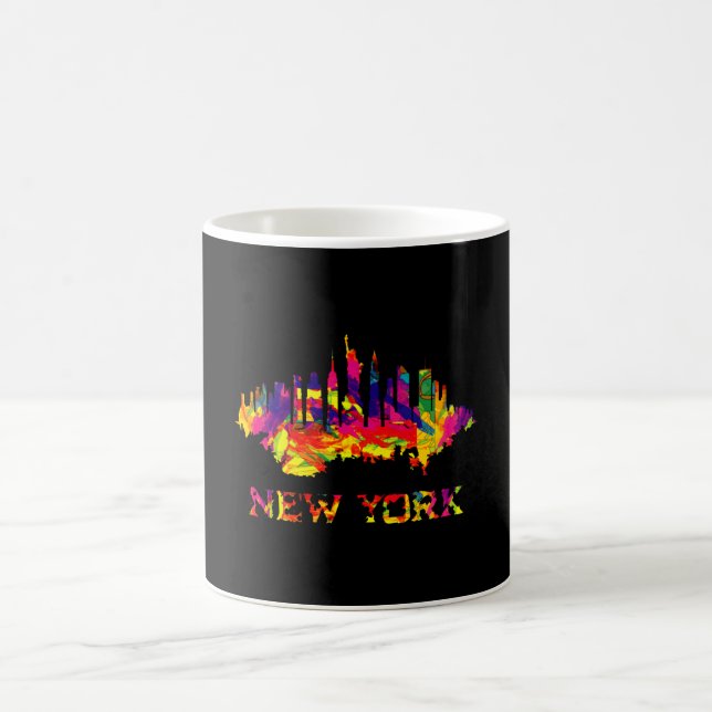 New York City Skyline hell bunt Kaffeetasse (Mittel)