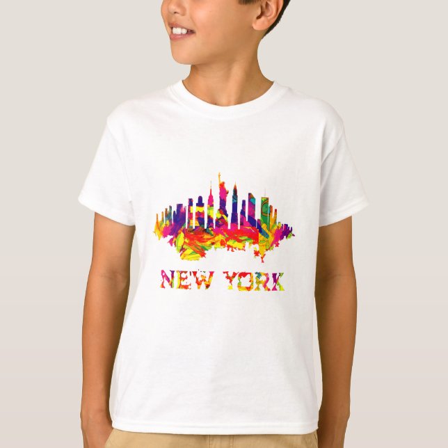 New York City Skyline hell bunt T-Shirt (Vorderseite)