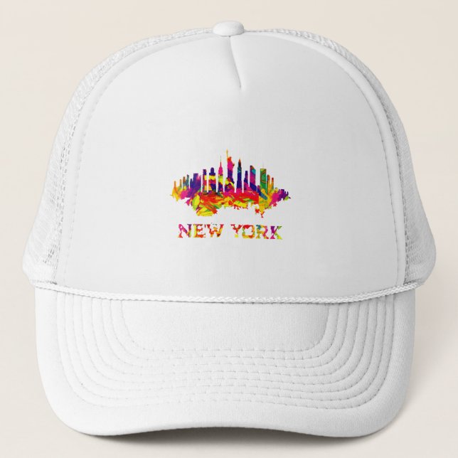 New York City Skyline hell bunt Truckerkappe (Vorderseite)