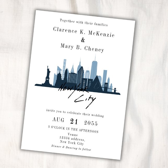 New York City Skyline-Hochzeit in Urlaubsort Einladung (Von Creator hochgeladen)