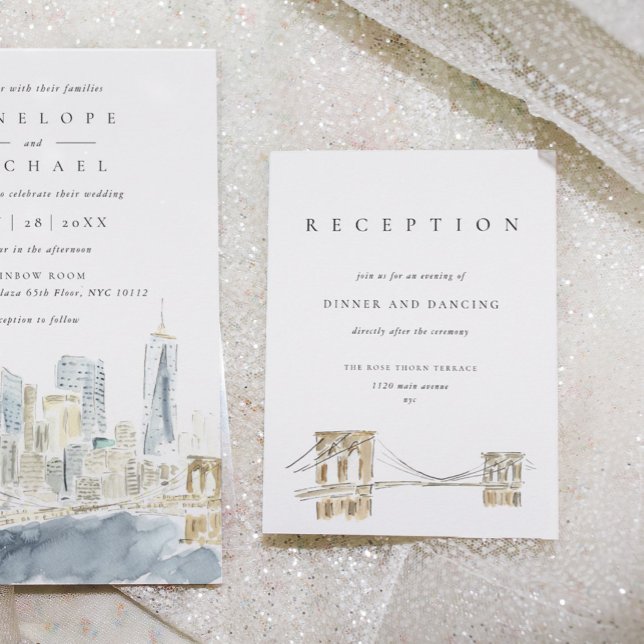 New York City Skyline Hochzeitsempfehlung Einladung (Von Creator hochgeladen)