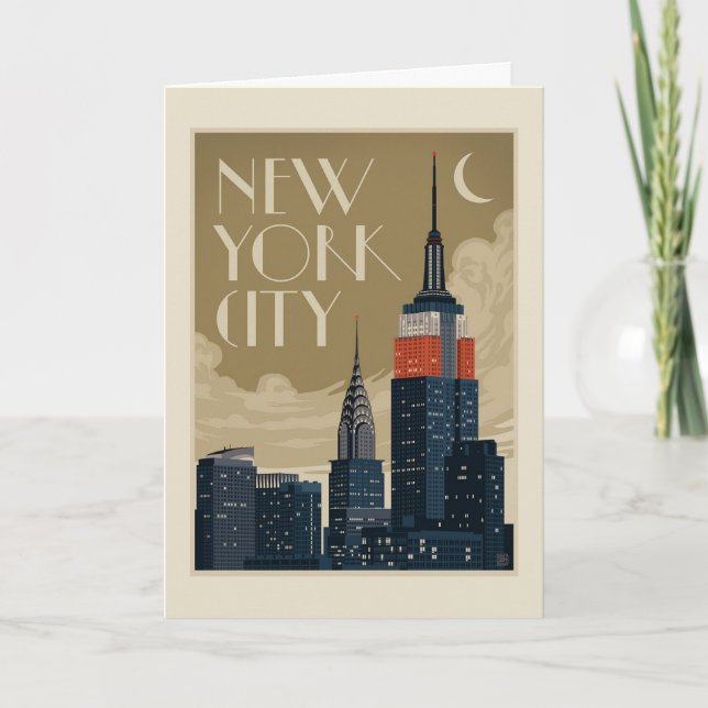 New York City Skyline Karte (Vorderseite)
