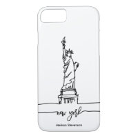 New York City Skyline Lady Liberty Statue