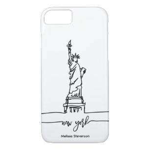 New York City Skyline Lady Liberty Statue Case-Mate iPhone Hülle