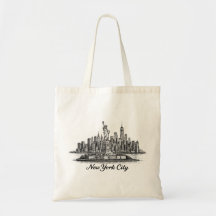 New York City Skyline Line Art Illustration