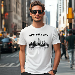 New York City Skyline Mens White T-Shirt