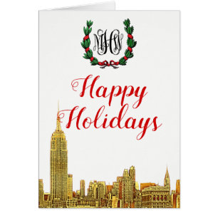 New York City Skyline Noël Joyeux Fêtes