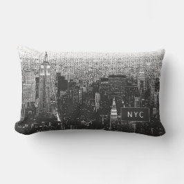 New York City Skyline | NYC | Schwarz/Weiß Lendenkissen