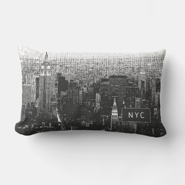 New York City Skyline | NYC | Schwarz/Weiß Lendenkissen (Vorderseite)