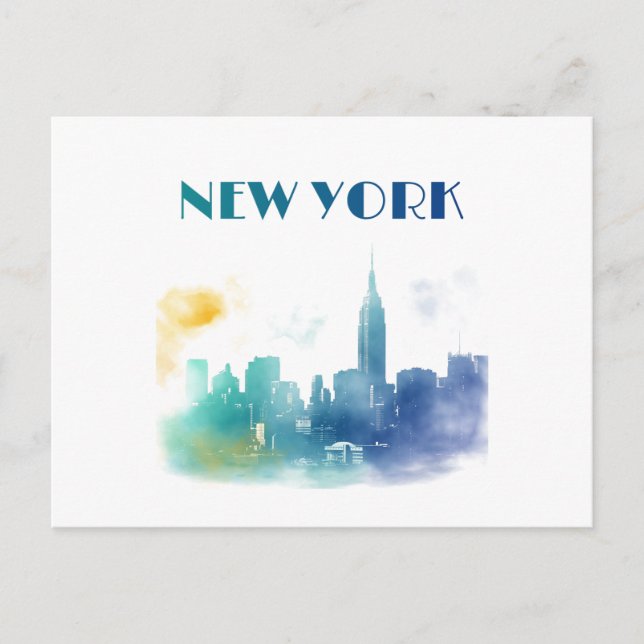 New York City Skyline NYC Travel America Liberty Postkarte (Vorderseite)