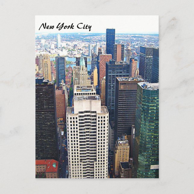 New York City Skyline Post Card Postkarte (Vorderseite)