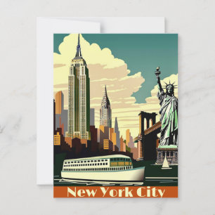 New York City Skyline Postcard Postkarte