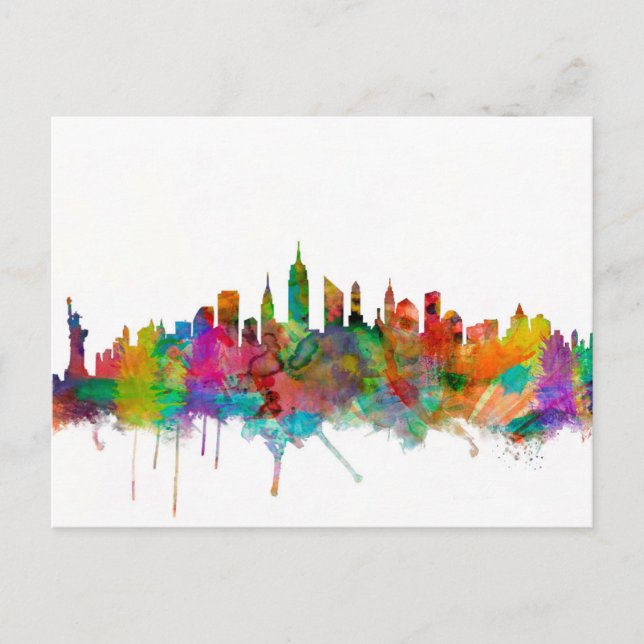 New York City Skyline Postkarte (Vorderseite)
