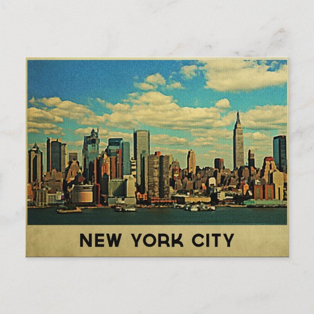 New York City Skyline Postkarte (Vorderseite)
