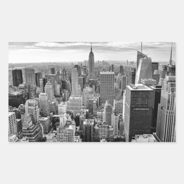 New York City Skyline Rechteckiger Aufkleber (Vorderseite)