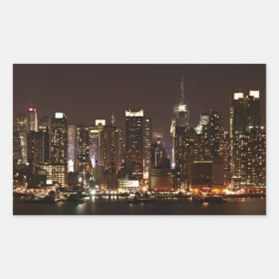 New York City Skyline Rechteckiger Aufkleber