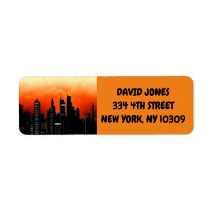 NEW YORK CITY SKYLINE RETOUR ADRESSE ÉTIQUETTES