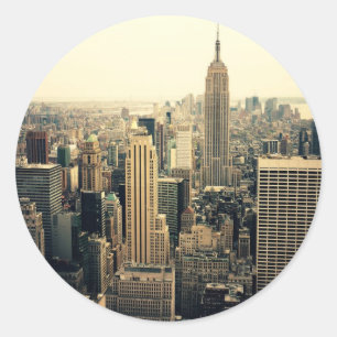 New York City Skyline Runder Aufkleber