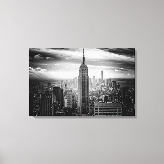 New York City Skyline schwarz-weiß Leinwanddruck (Vorderseite)