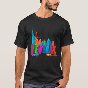 New York City Skyline Statue Of Liberty Nyc Urban T-Shirt